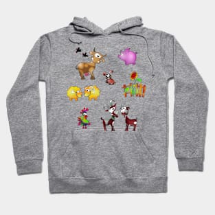 Animals on the farm countyside Hoodie